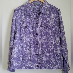 Jessica London Paisley Purple Denim Jacket